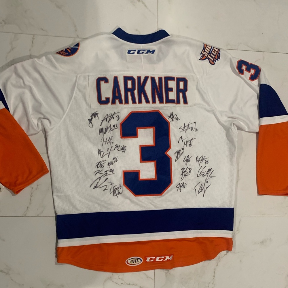 CCM White and Blue Hockey Jersey